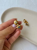 Pendientes Vintage - Geométricos Strass Azules Y Blancos