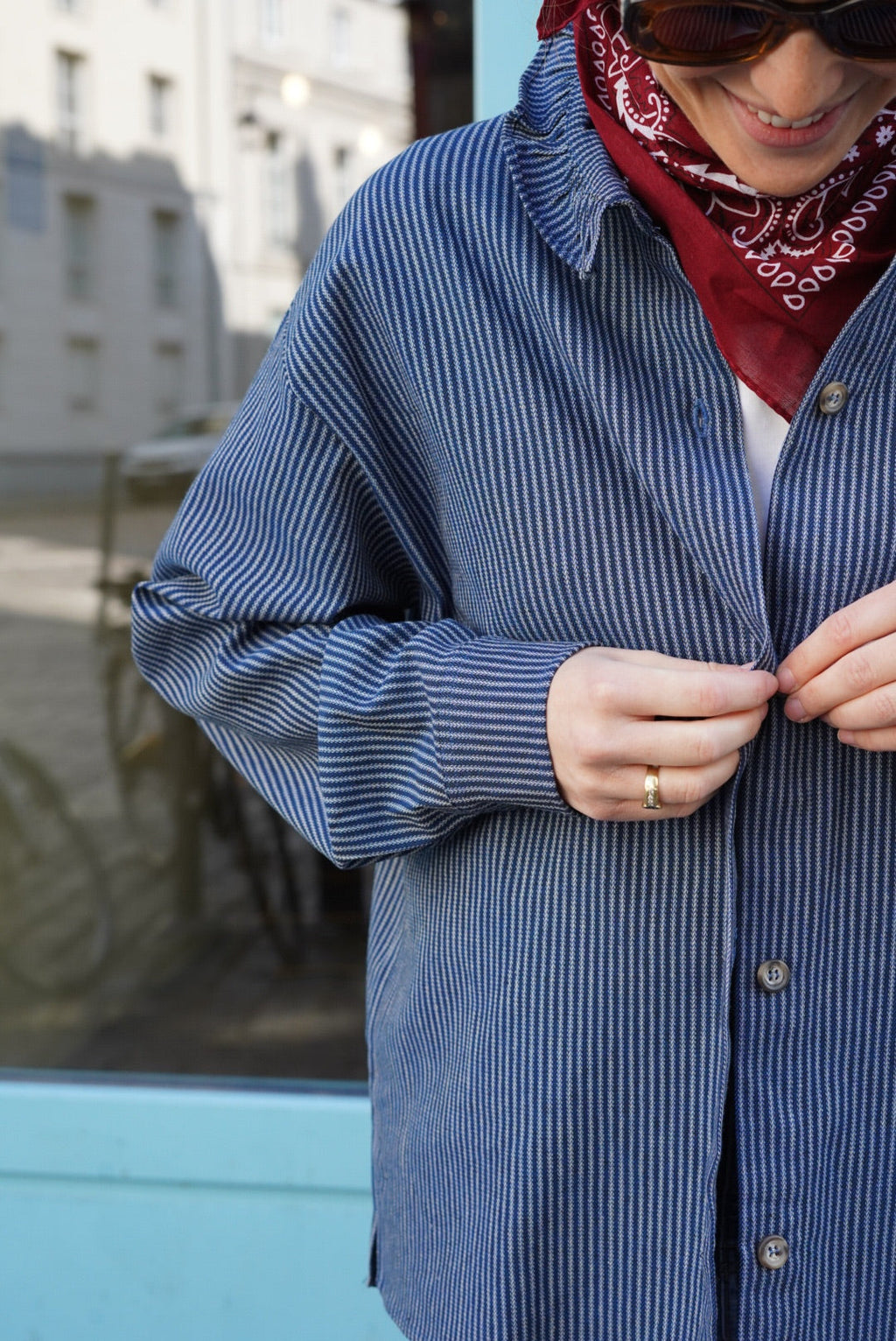 Lou Navy Stripe Overshirt