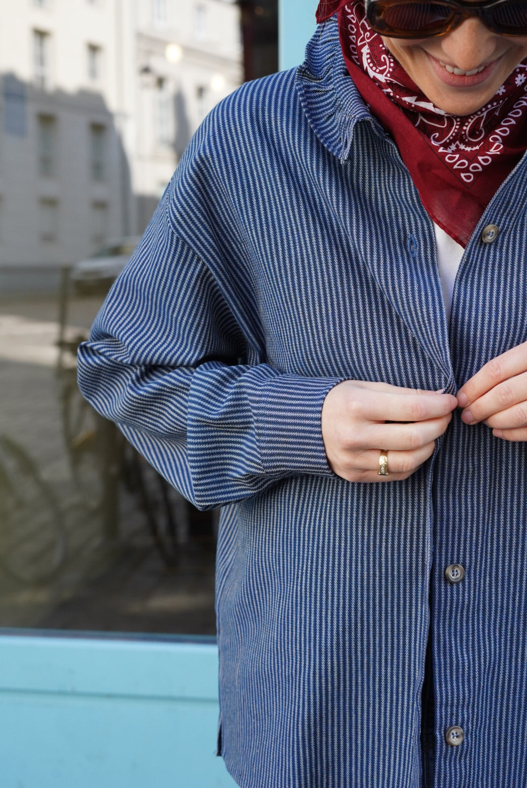 Lou Navy Stripe Overshirt