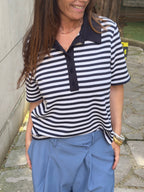 Polo Tom Navy And White