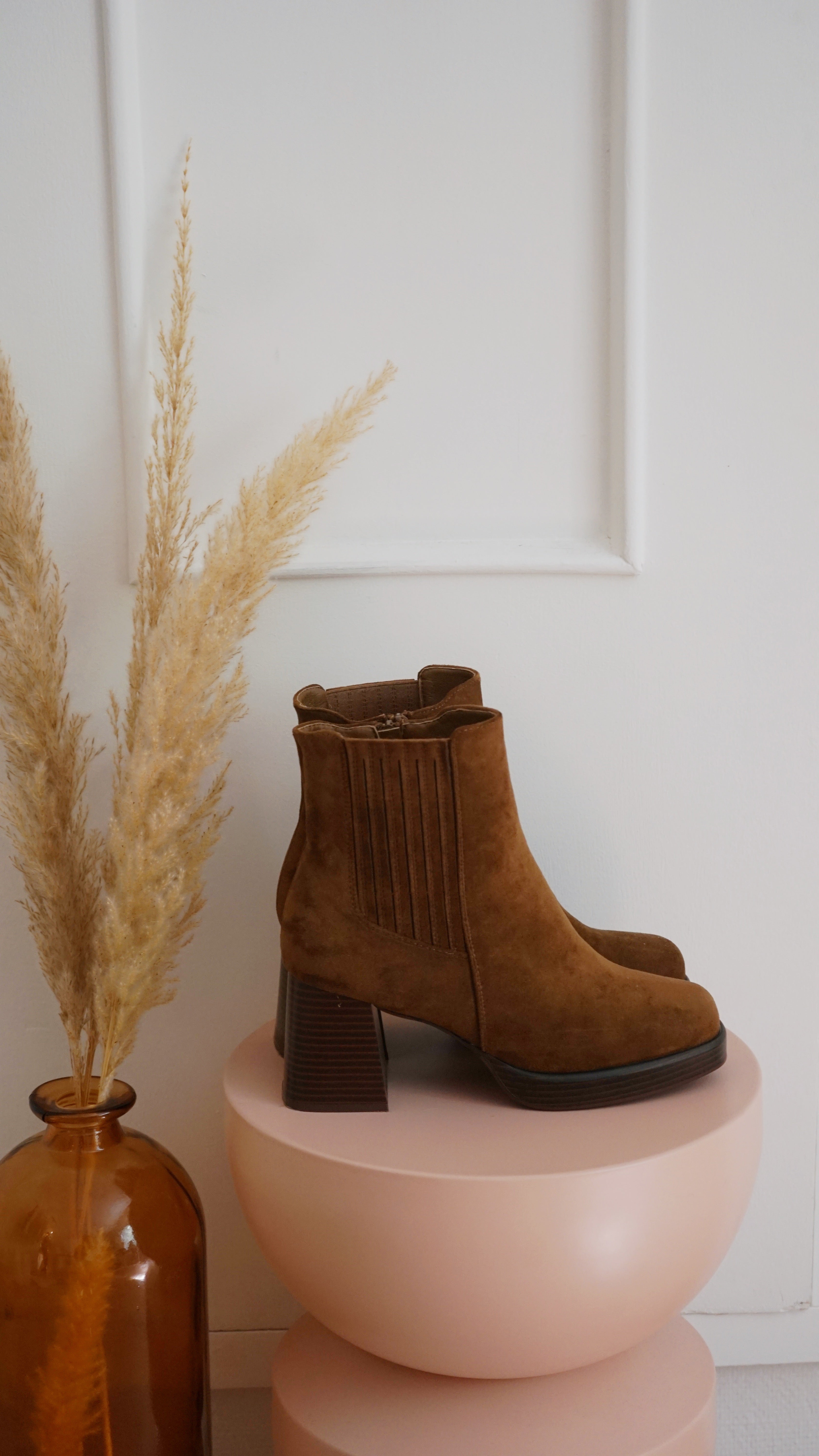 Aurore Camel Ankle Boots