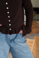 Gilet Paco Col Froufrou Chocolat