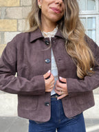 Veste Effet Suédine Thelma Chocolat
