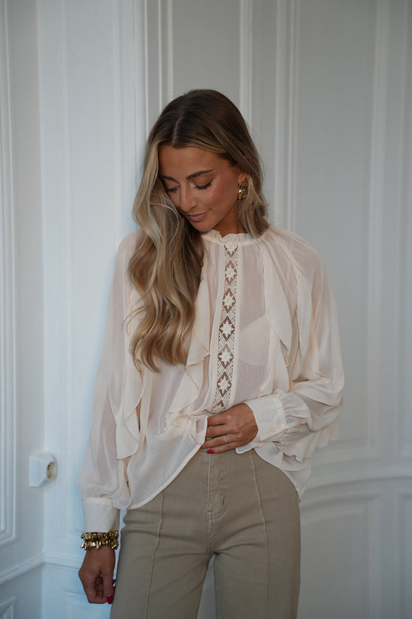 Blusa fluida Talina - Crema