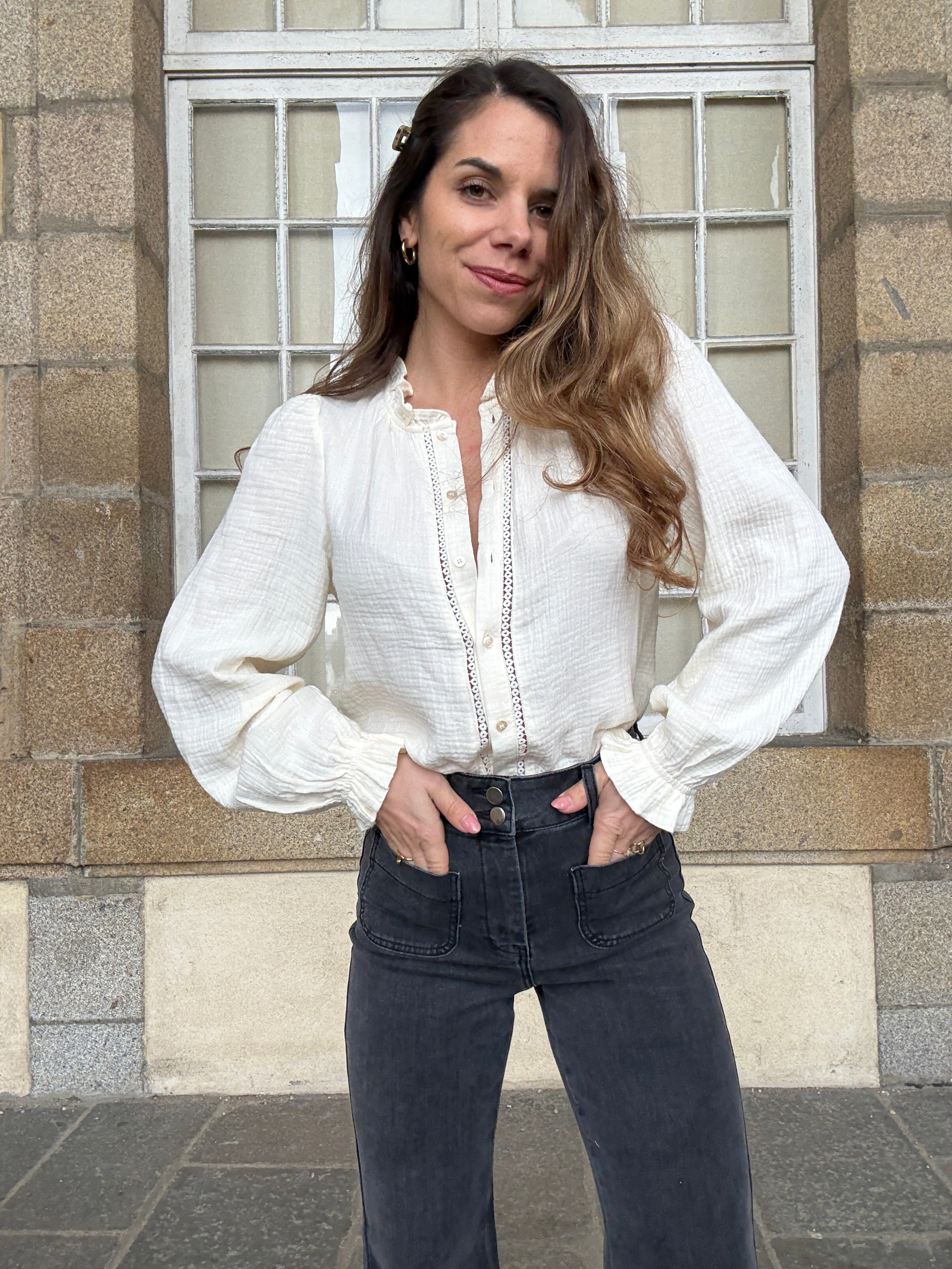 Blusa Gasa Doble Crudo Lili
