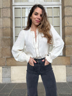 Lili Ecru Double Gauze Blouse
