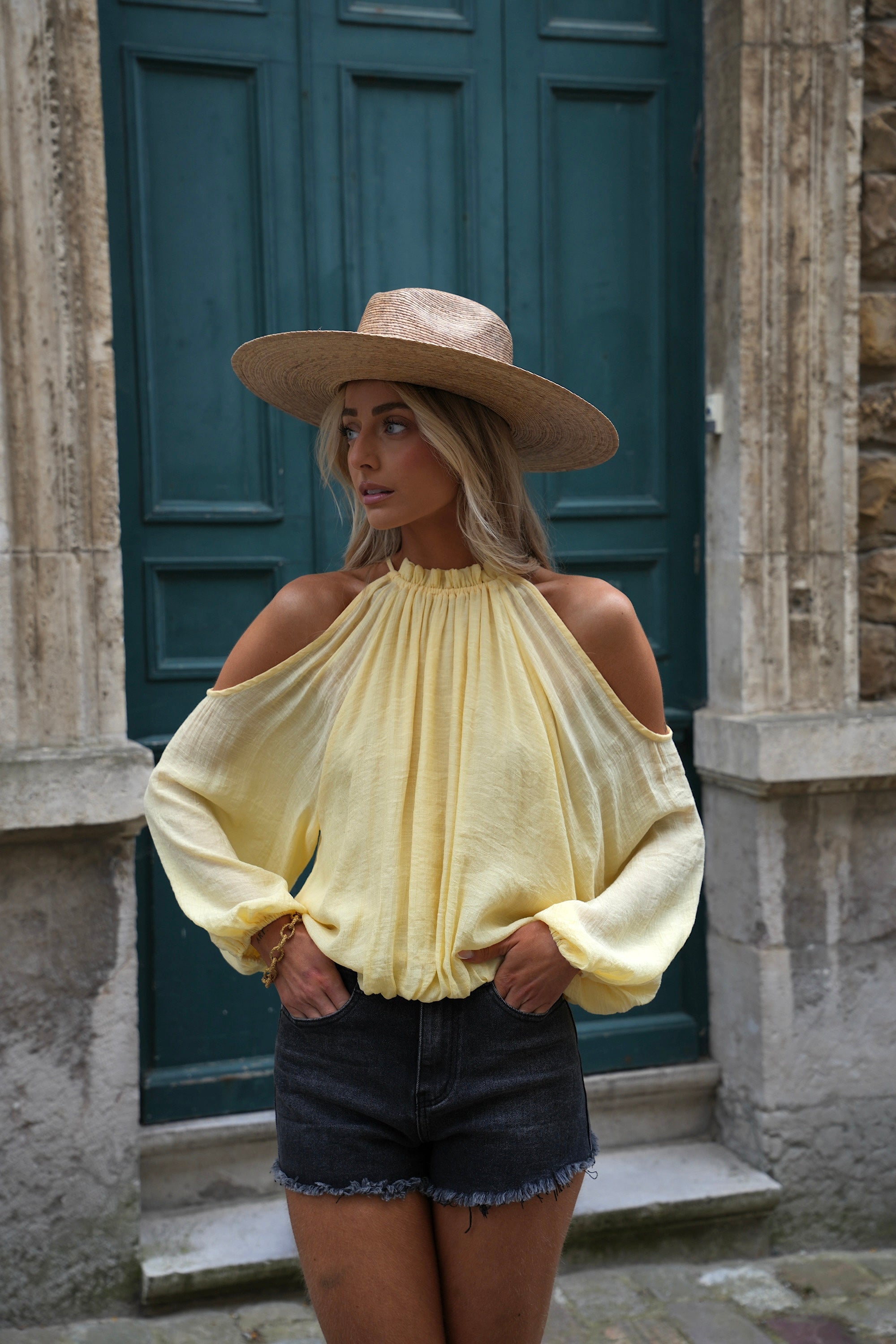 Blouse Ajourée Karole - Jaune