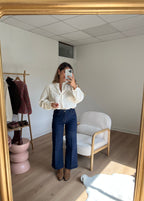 Angèle embroidered ecru blouse