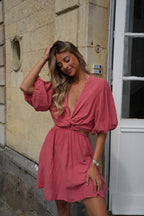 Enola Short Dress - Terracotta
