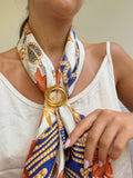 Anneau De Foulard Vintage - Design Torsadé Doré