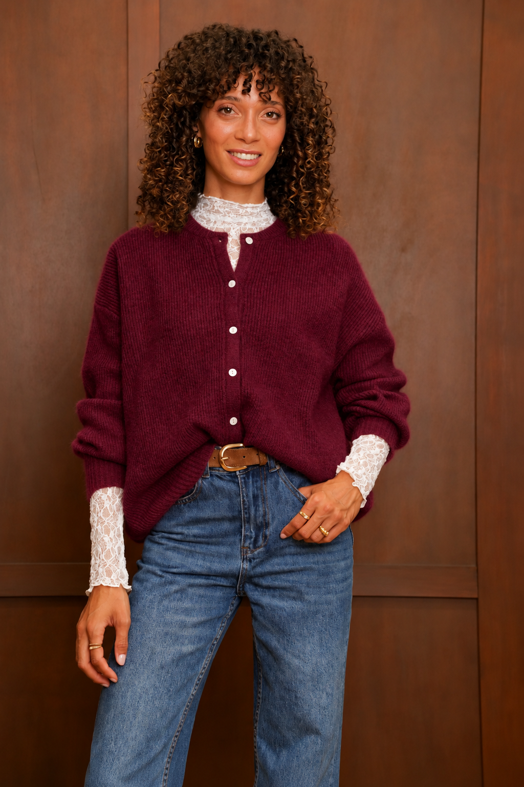 Gilet Odette - Bordeaux
