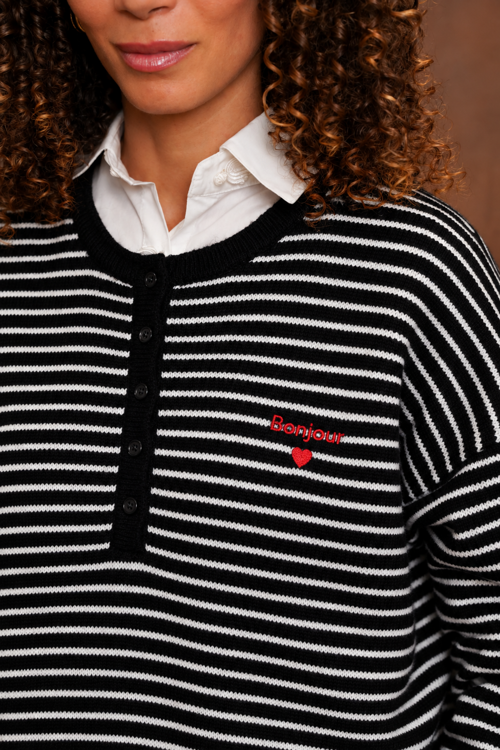 Pull Marinière Katia - Noir