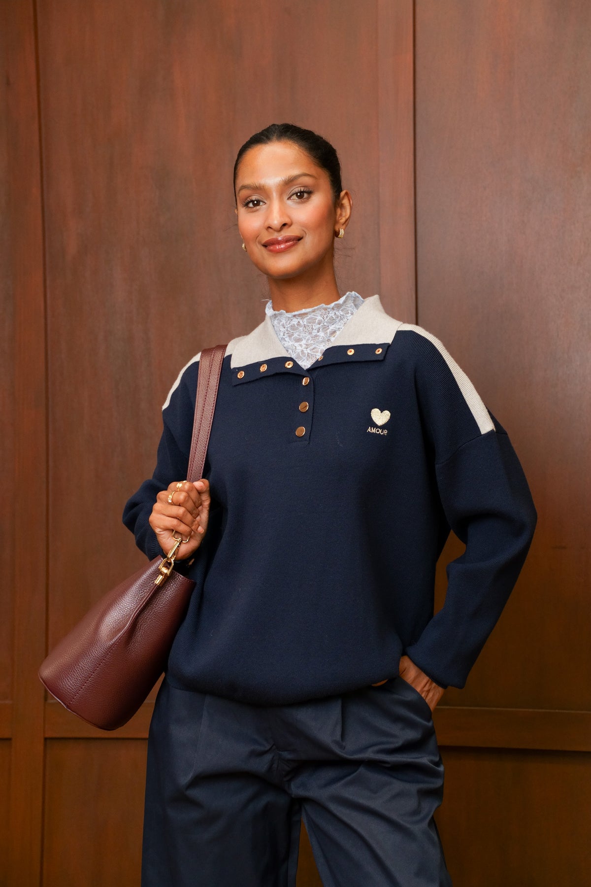 Pull Béa - Marine/Gris