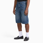 958 Loose Denim Shorts, 13" - Khaki Tinted Blue