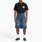 Pantalón corto vaquero 958 holgado de 13" - azul medio de efecto lavado y descolorido - hombre