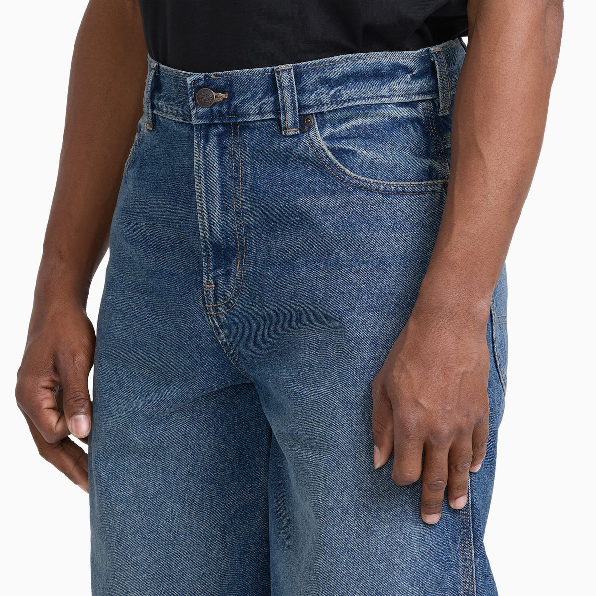 958 Loose Denim Shorts, 13" - Khaki Tinted Blue
