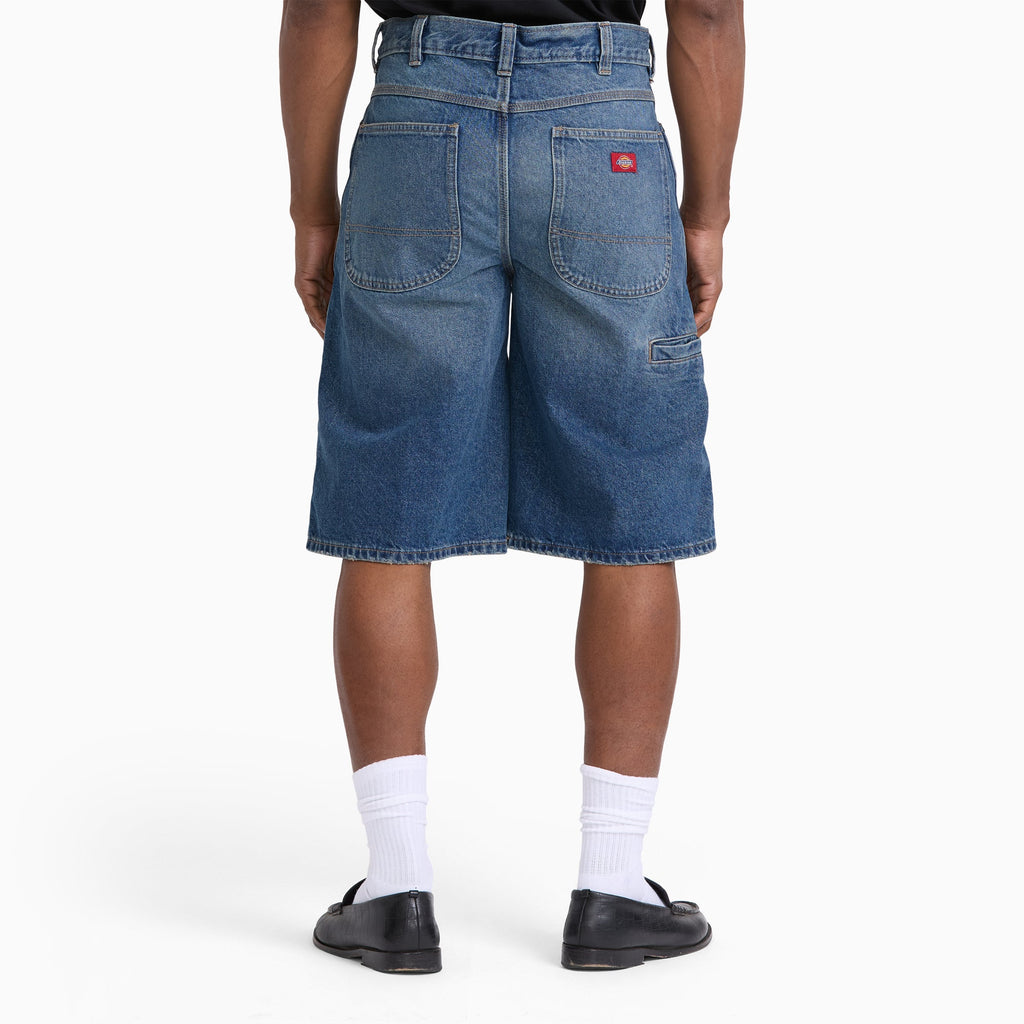 958 Loose Denim Shorts, 13" - Khaki Tinted Blue