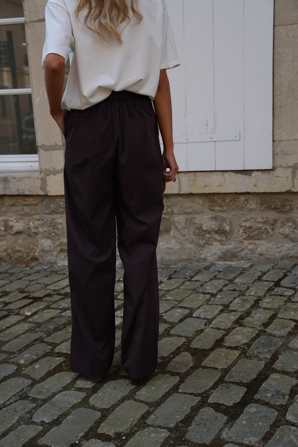 Pantalon Ample Meryam - Prune