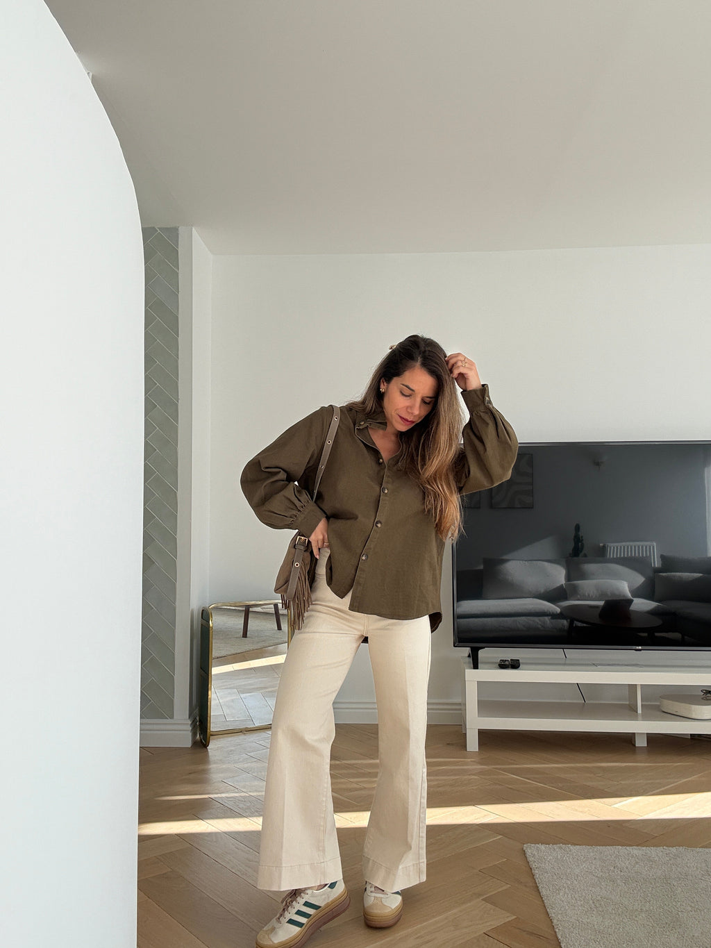 Veste en jean Céleste kaki