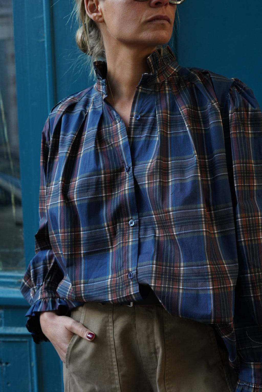 Elisabeth Navy Check Shirt