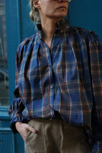 Elisabeth Navy Check Shirt