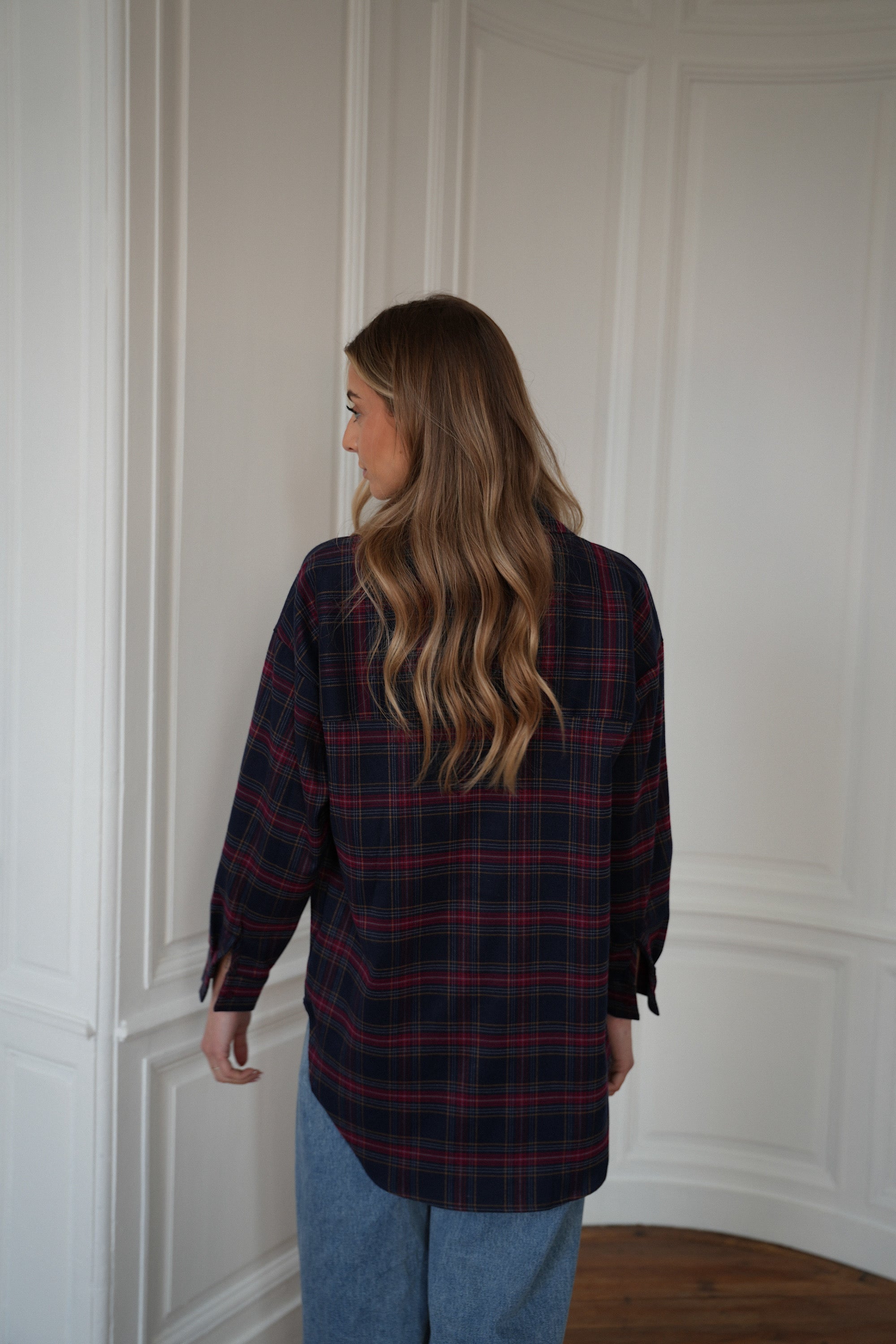 Amanda Burgundy - Checked Shirt