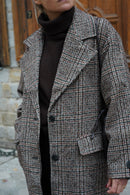 Manteau Nicolas Carreaux Chocolat