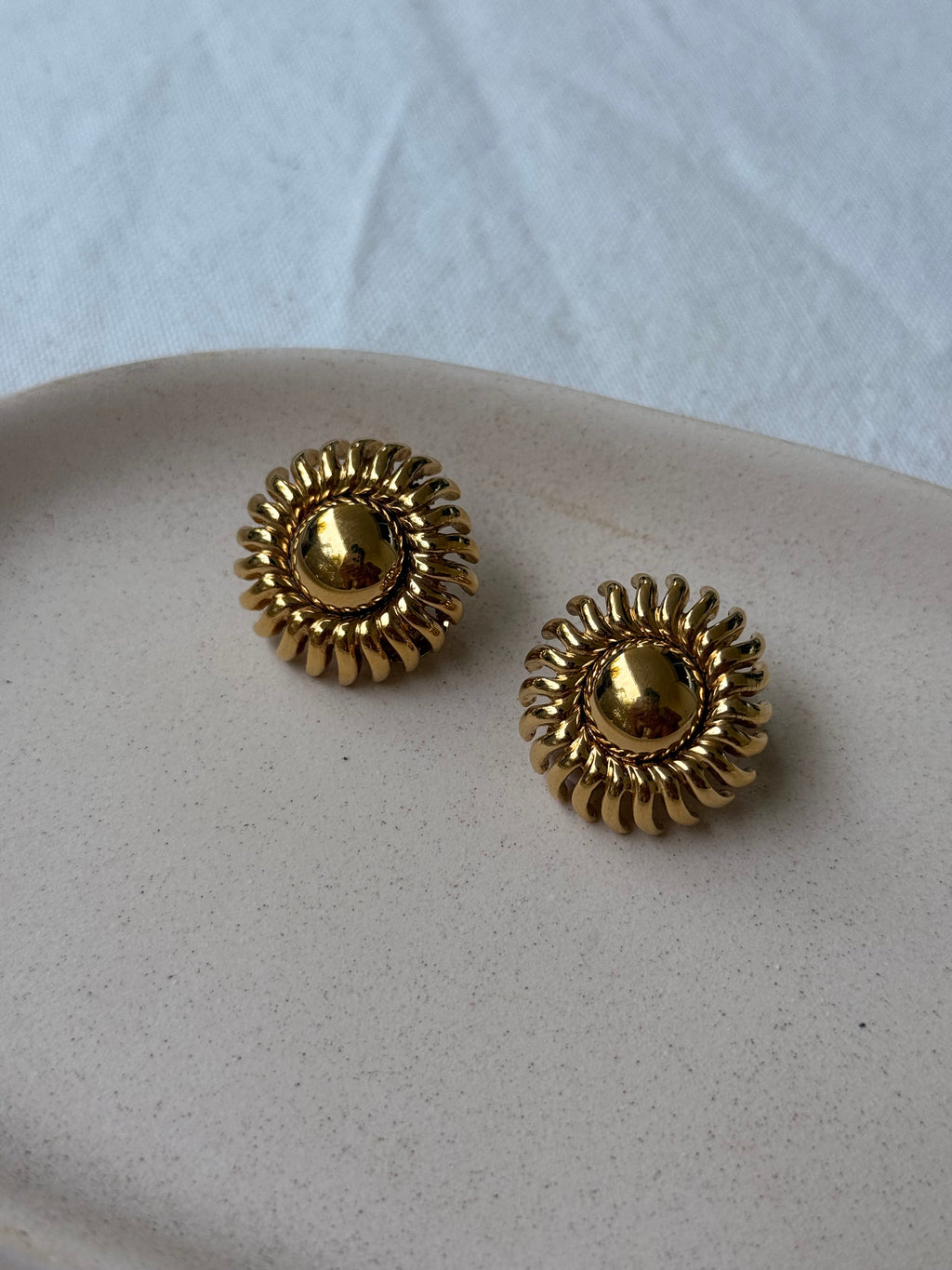 Boucles D’Oreilles Monet Vintage - Soleils Dorés