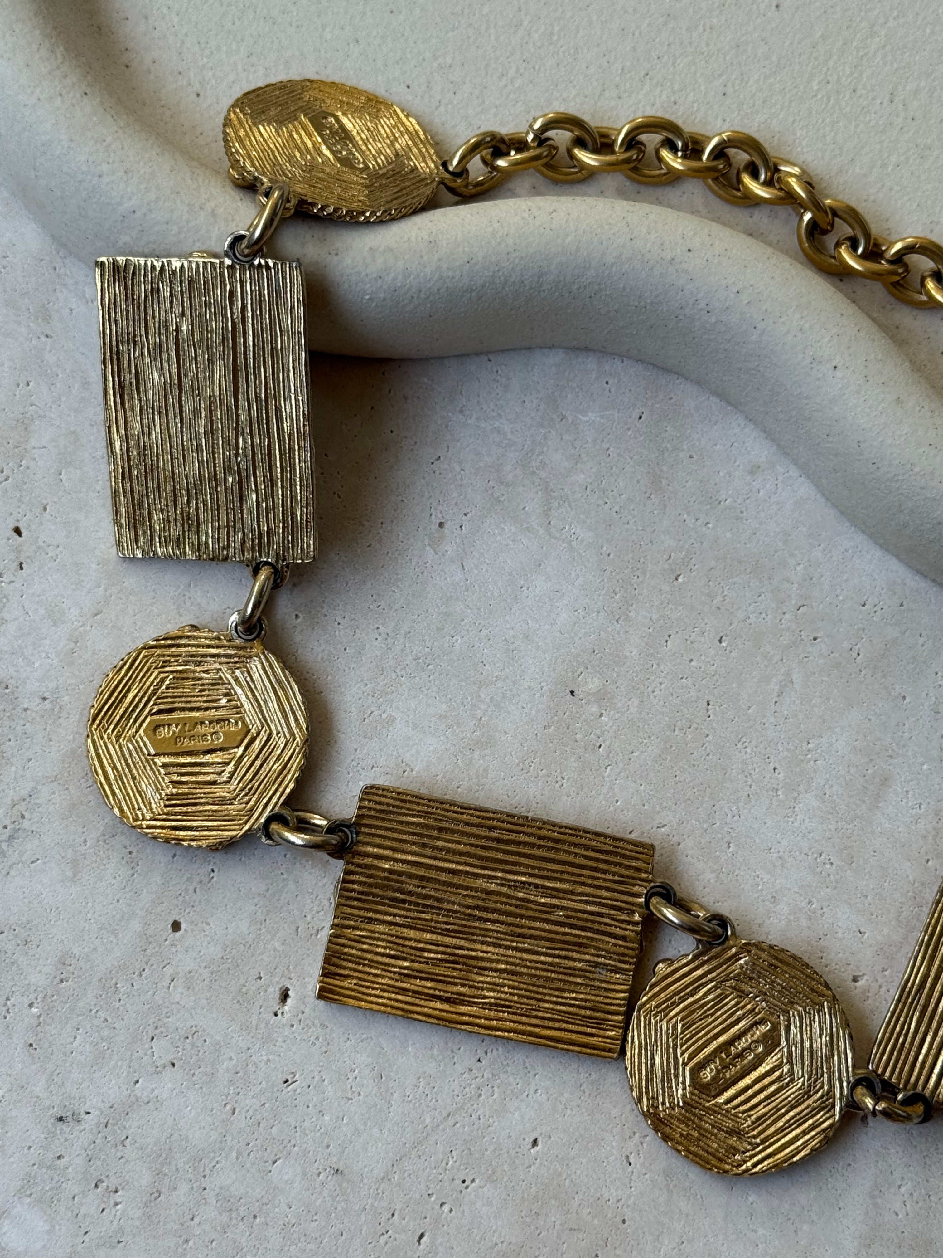 Guy Laroche - Collar Vintage - Eslabones Geométricos