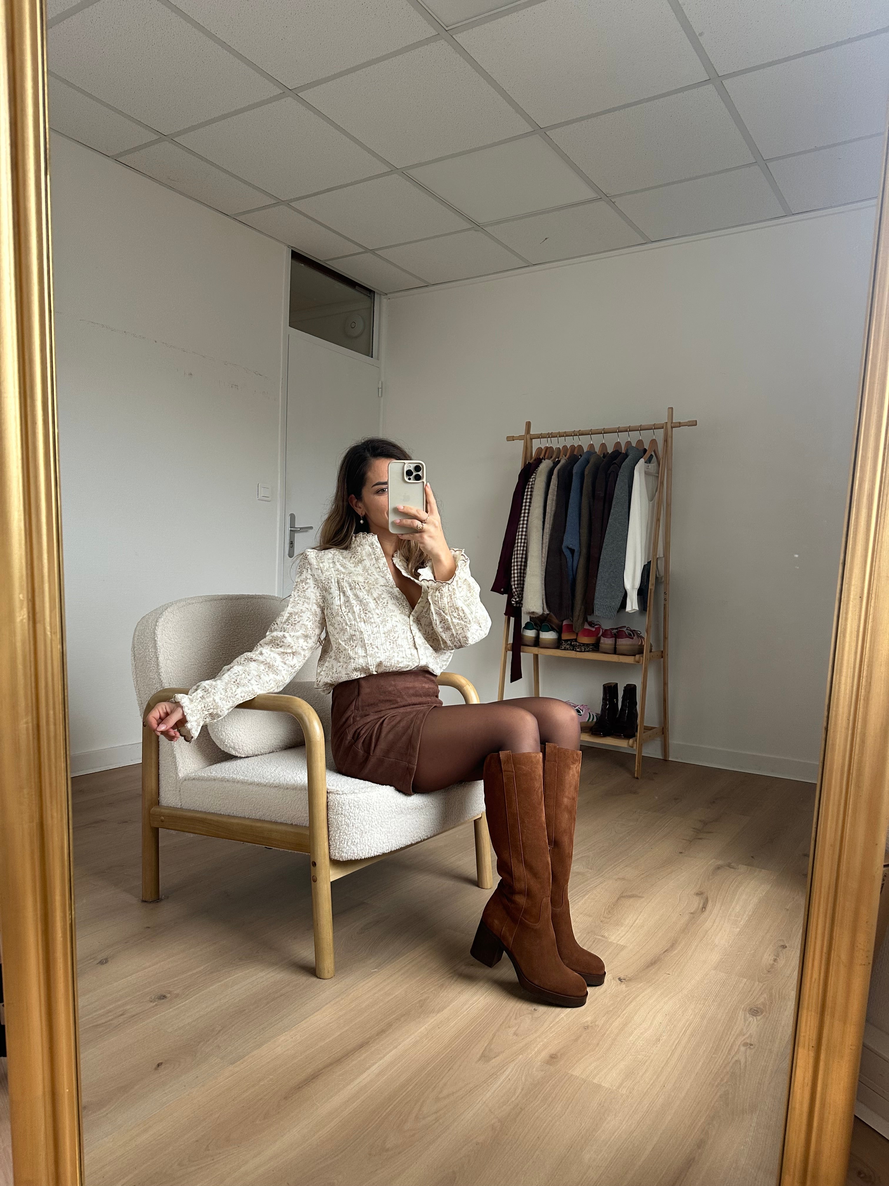 Irène faux suede skirt