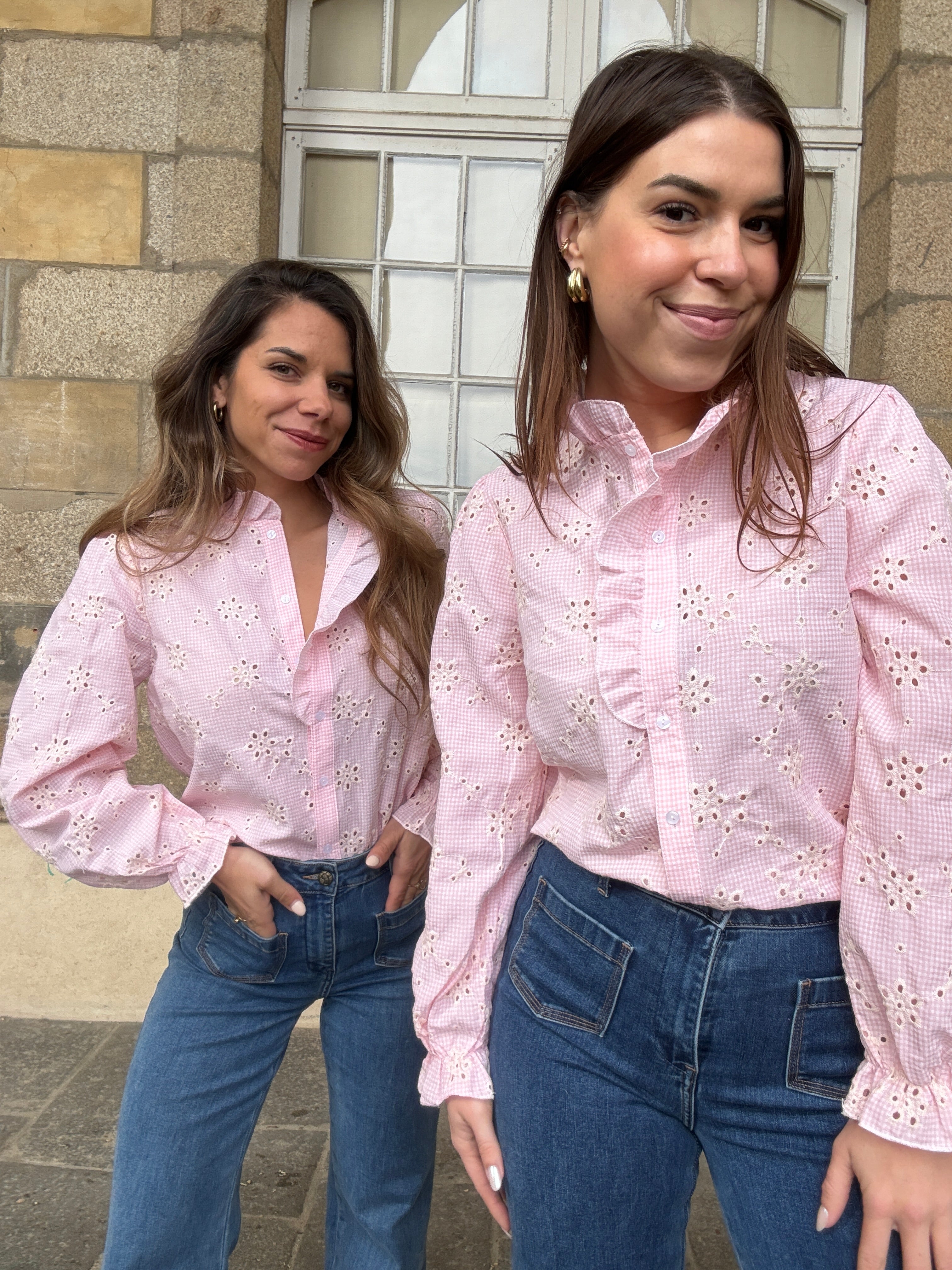 Blouse Brodée Baby Pink Apolline
