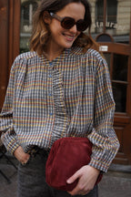 Colette Blue/Yellow Check Blouse