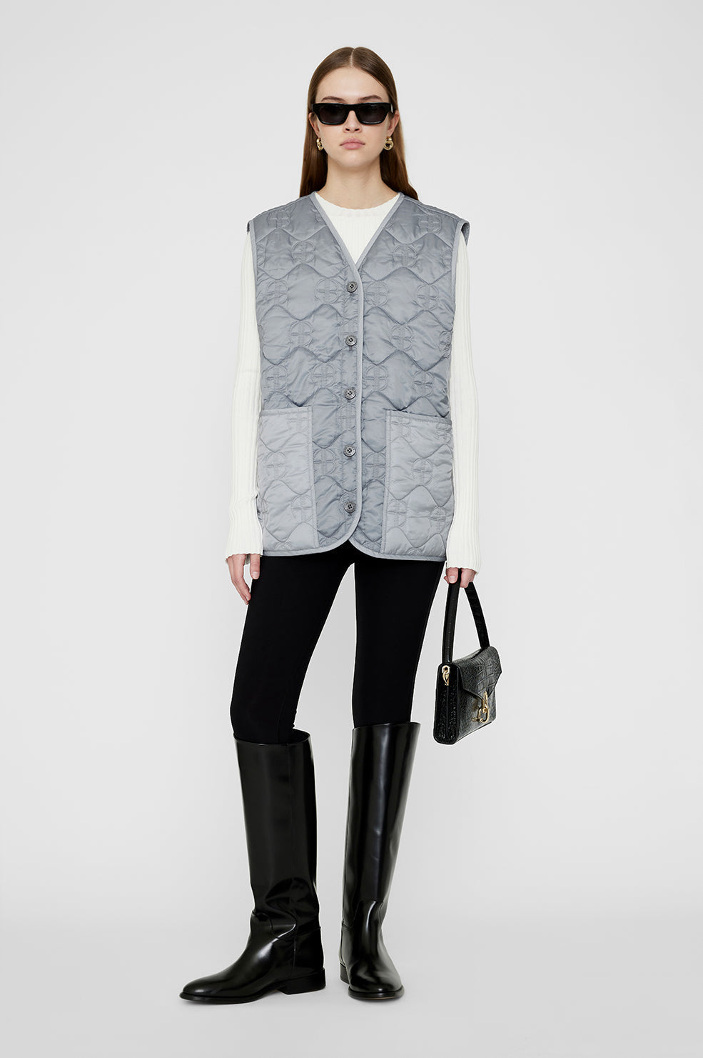 Andy Gilet Monogramme - Gris