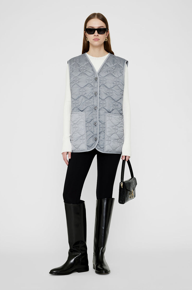 Andy Gilet Monogramme - Gris