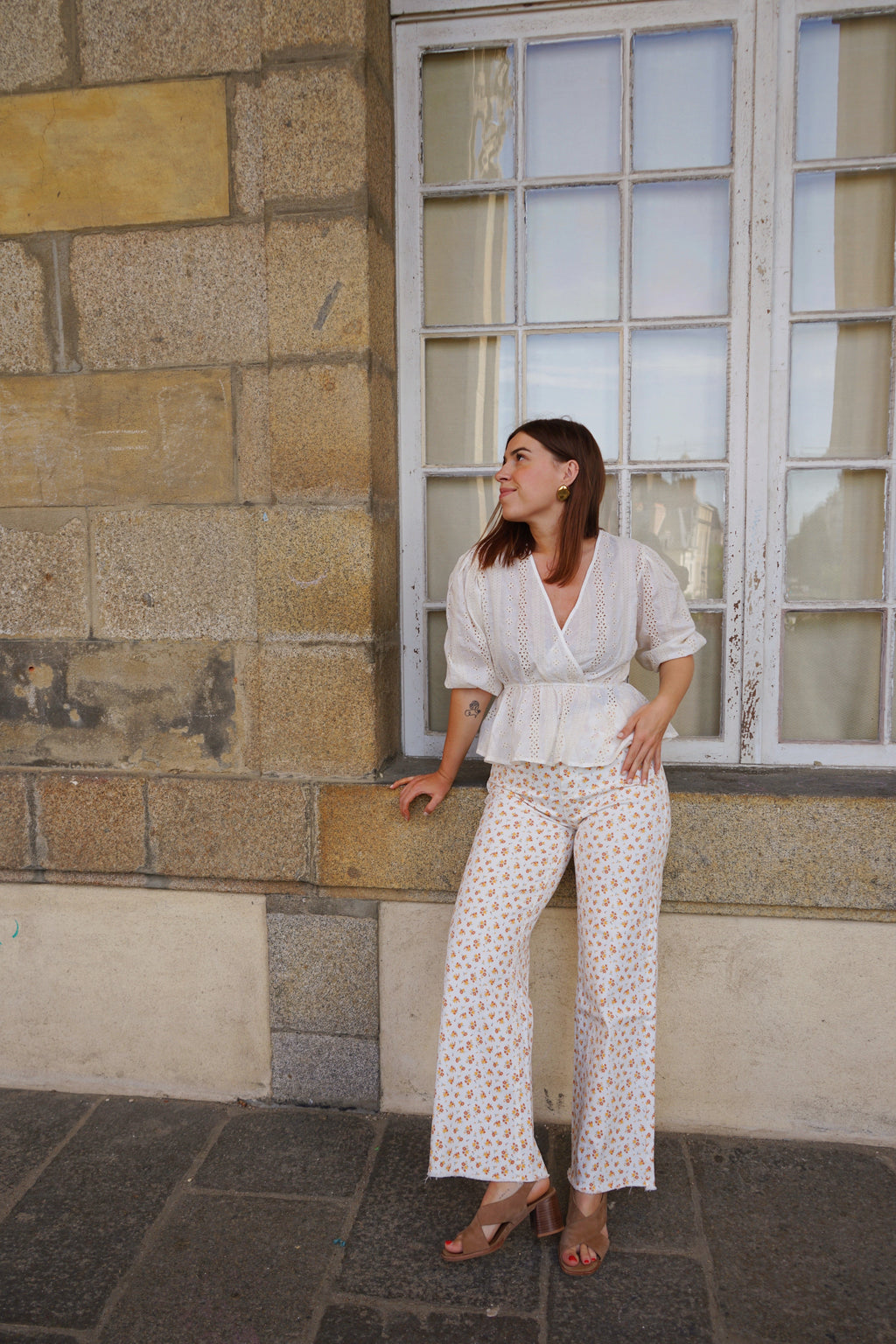 Jean flare à fleurs Maria