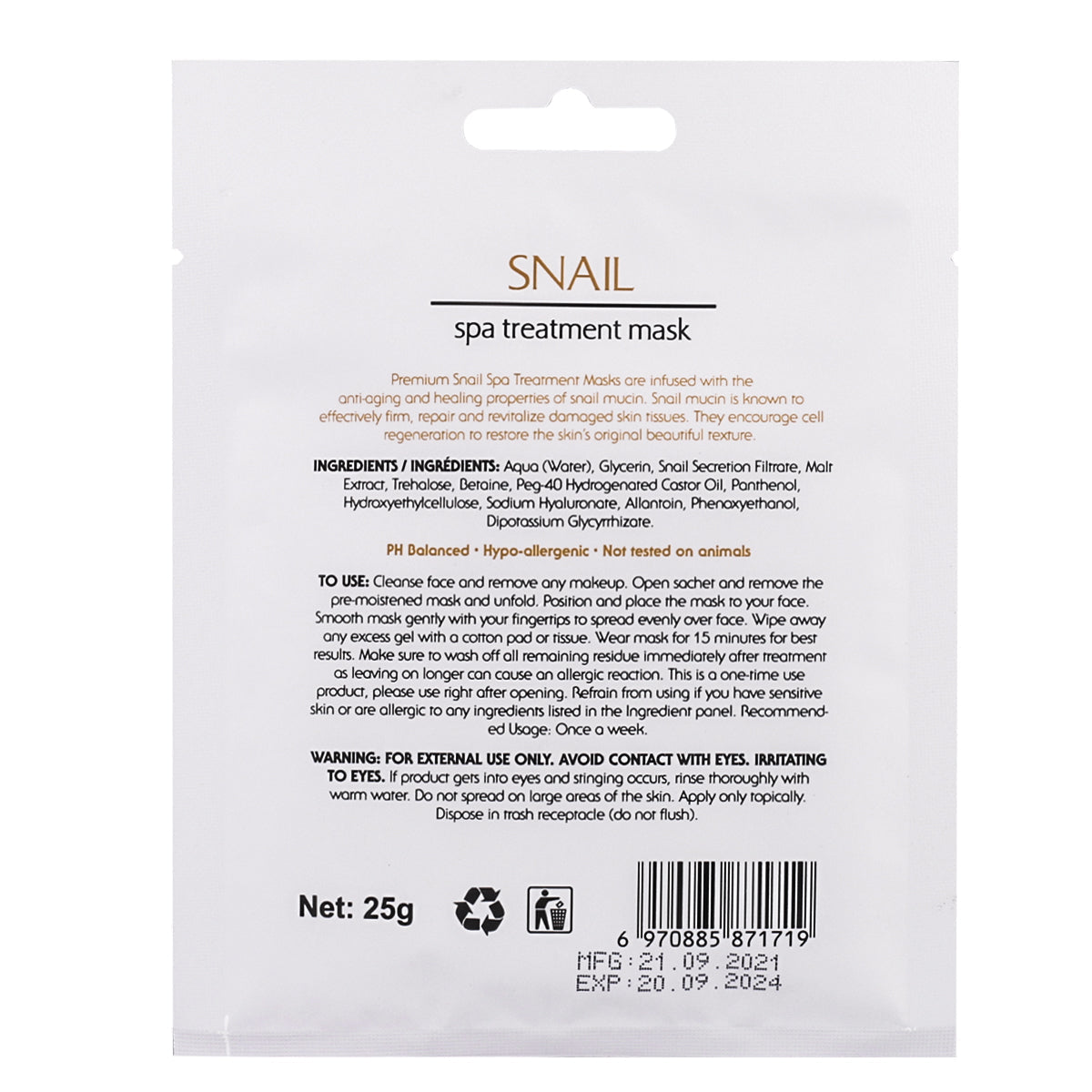 Masque Visage Bave D'Escargot