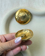 Pendientes Ysl Vintage - Relieve Martillado Xxl