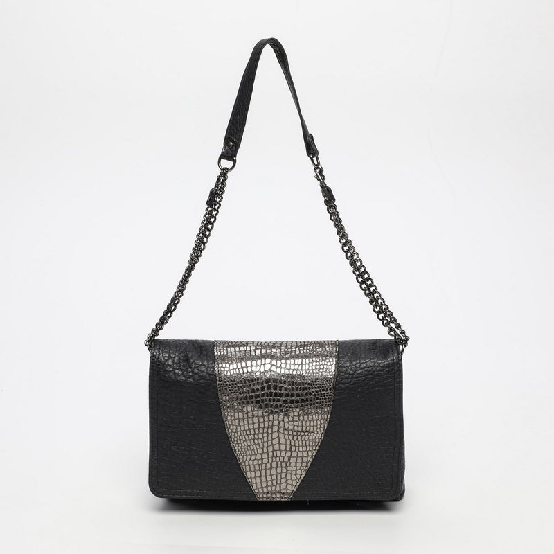 Bolso de hombro Chamy - Negro/Plata