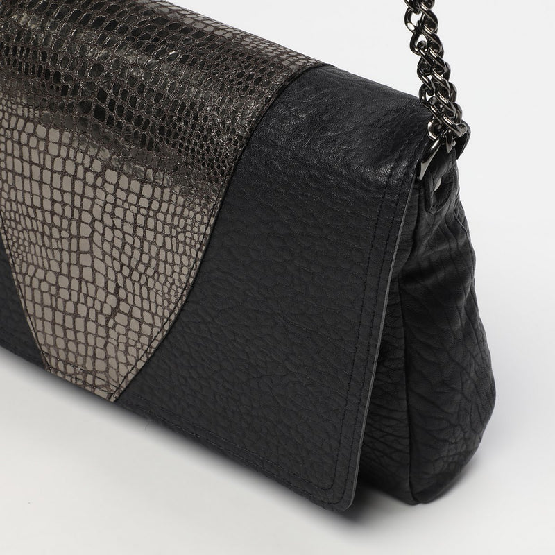 Bolso de hombro Chamy - Negro/Plata