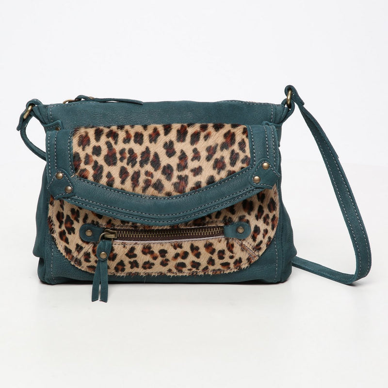 Giulia Shoulder Bag - Leopard/Petroil