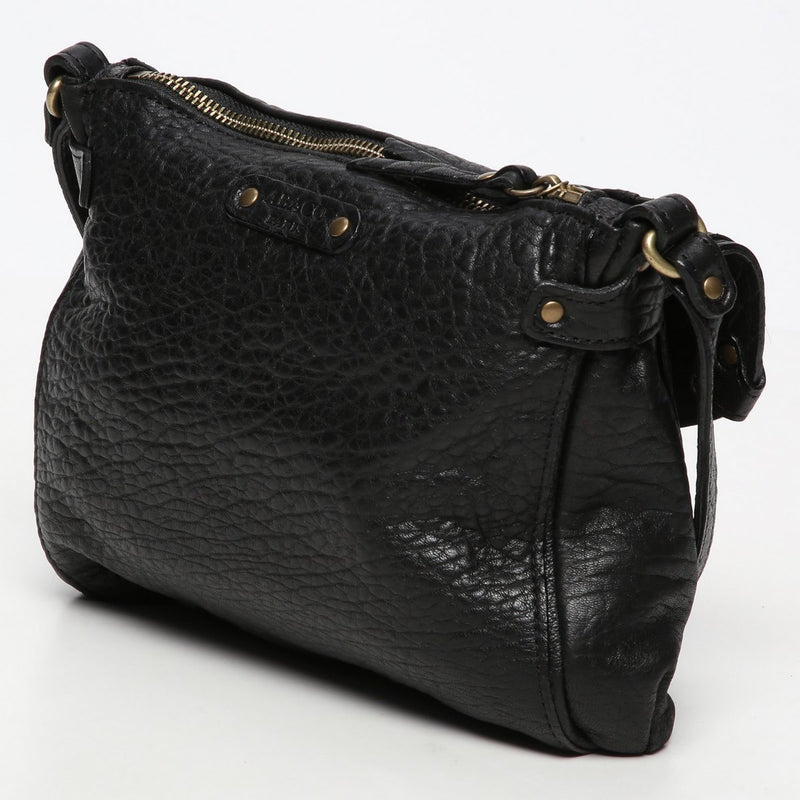 Bolso de hombro Giulia - Negro/ Pitón