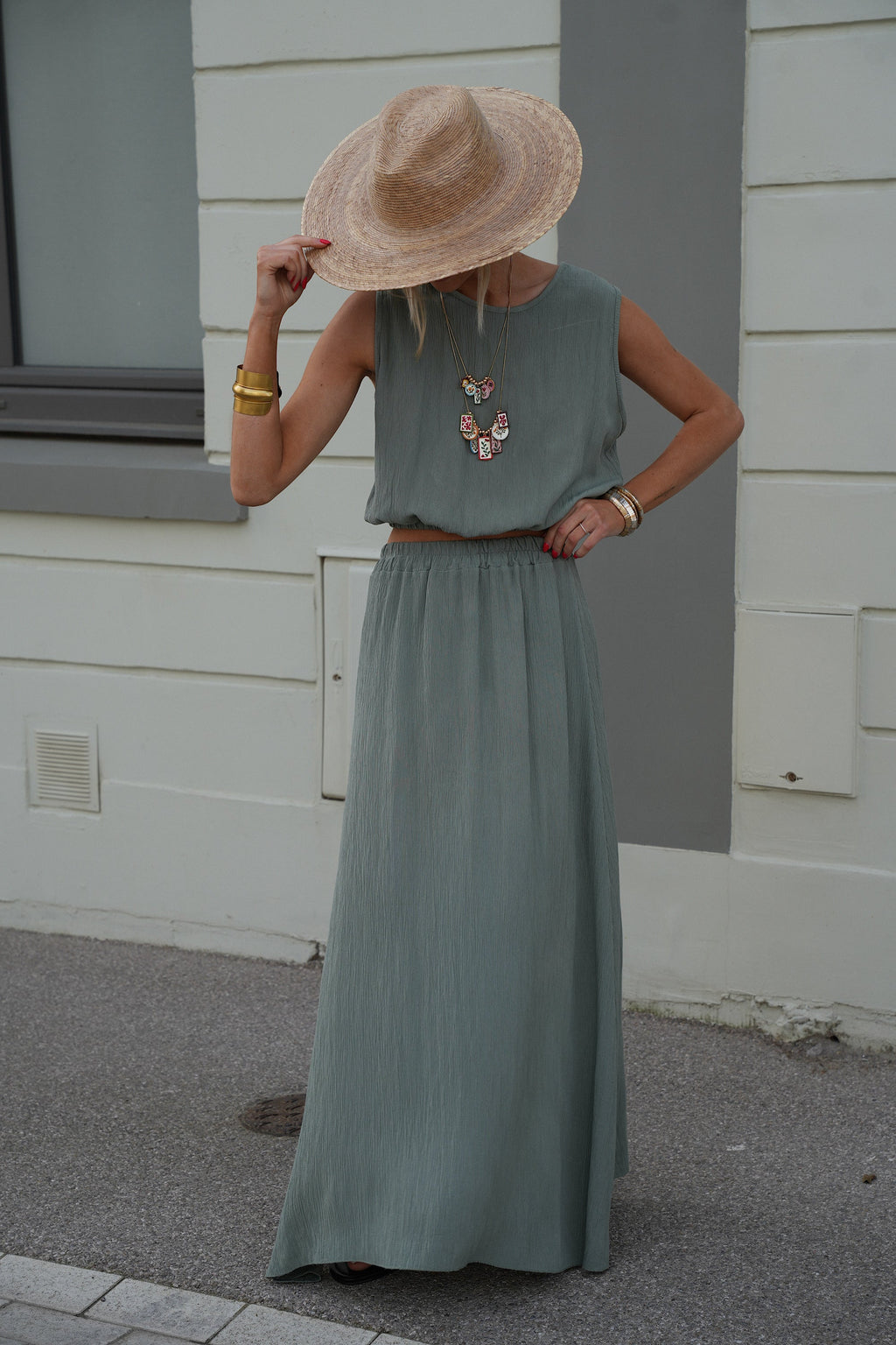 Ensemble Jupe/Top Elize - Kaki