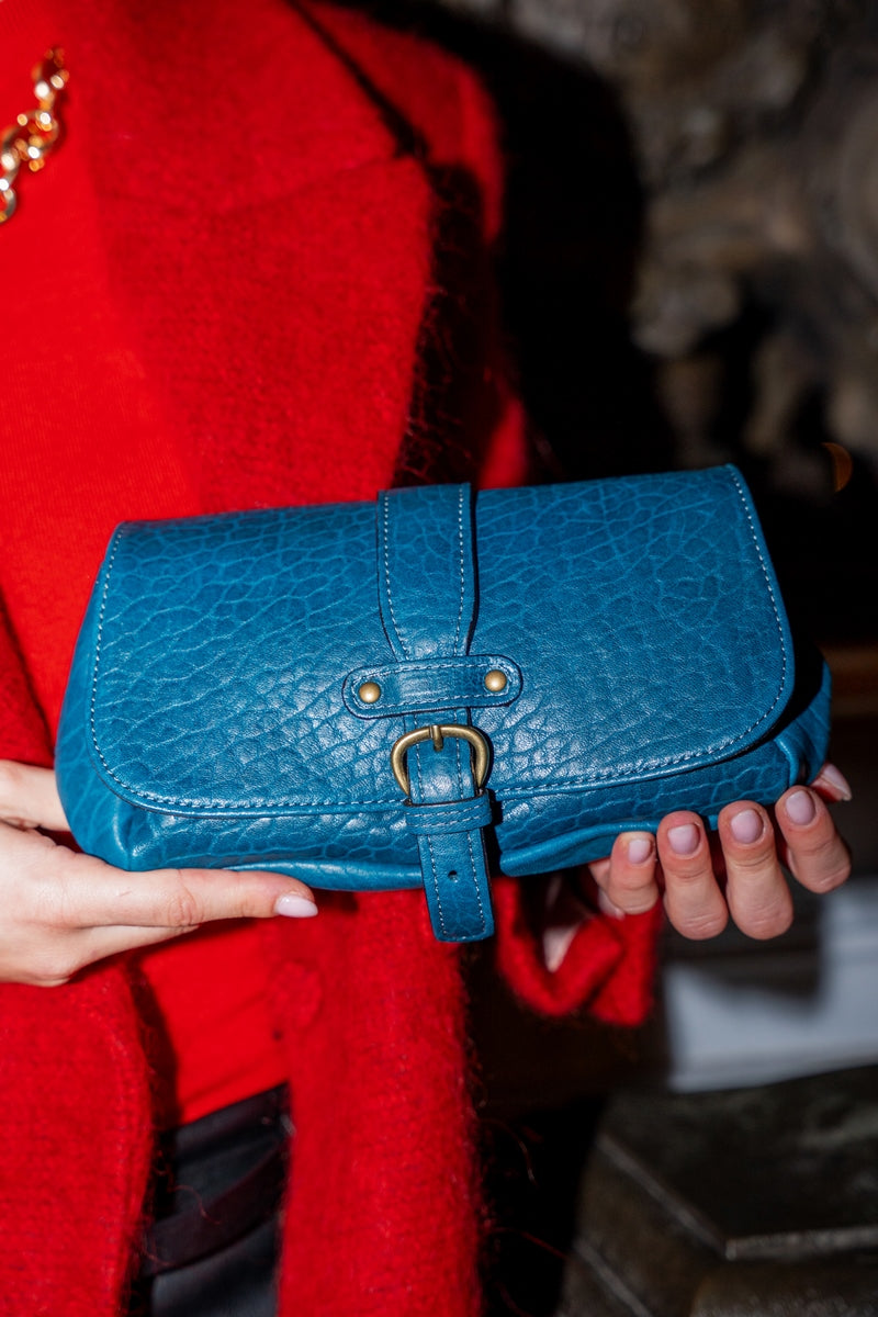 Borsa a tracolla - Bellezza - Pelle di capra blu