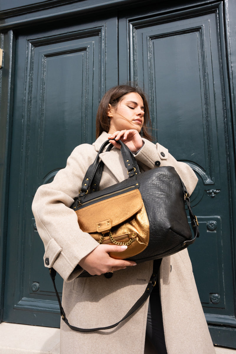 Sac A Main Odelia - Noir /Metallique Bronze