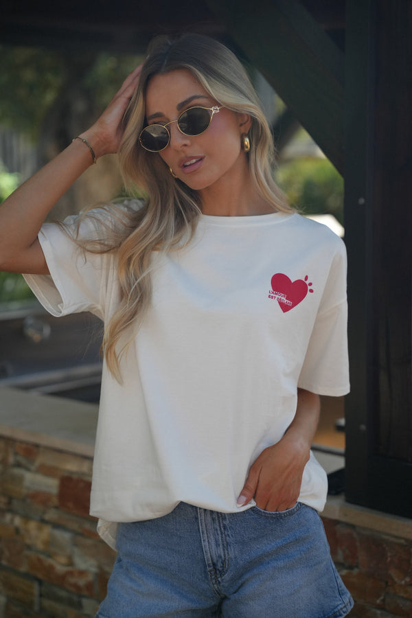 T-Shirt Cœur Jaz - Blanc