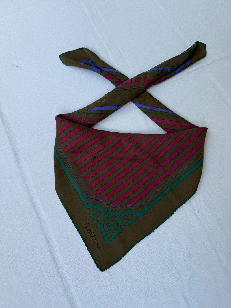 Foulard Versace – Motif Rayures Et Arabesques