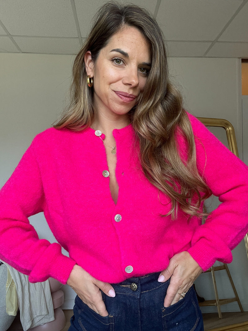 Maille En Laine Léonie - Fuschia