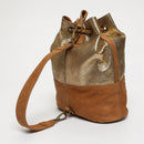 Sac Seau Kim - Camel / Imprime Pois Dore