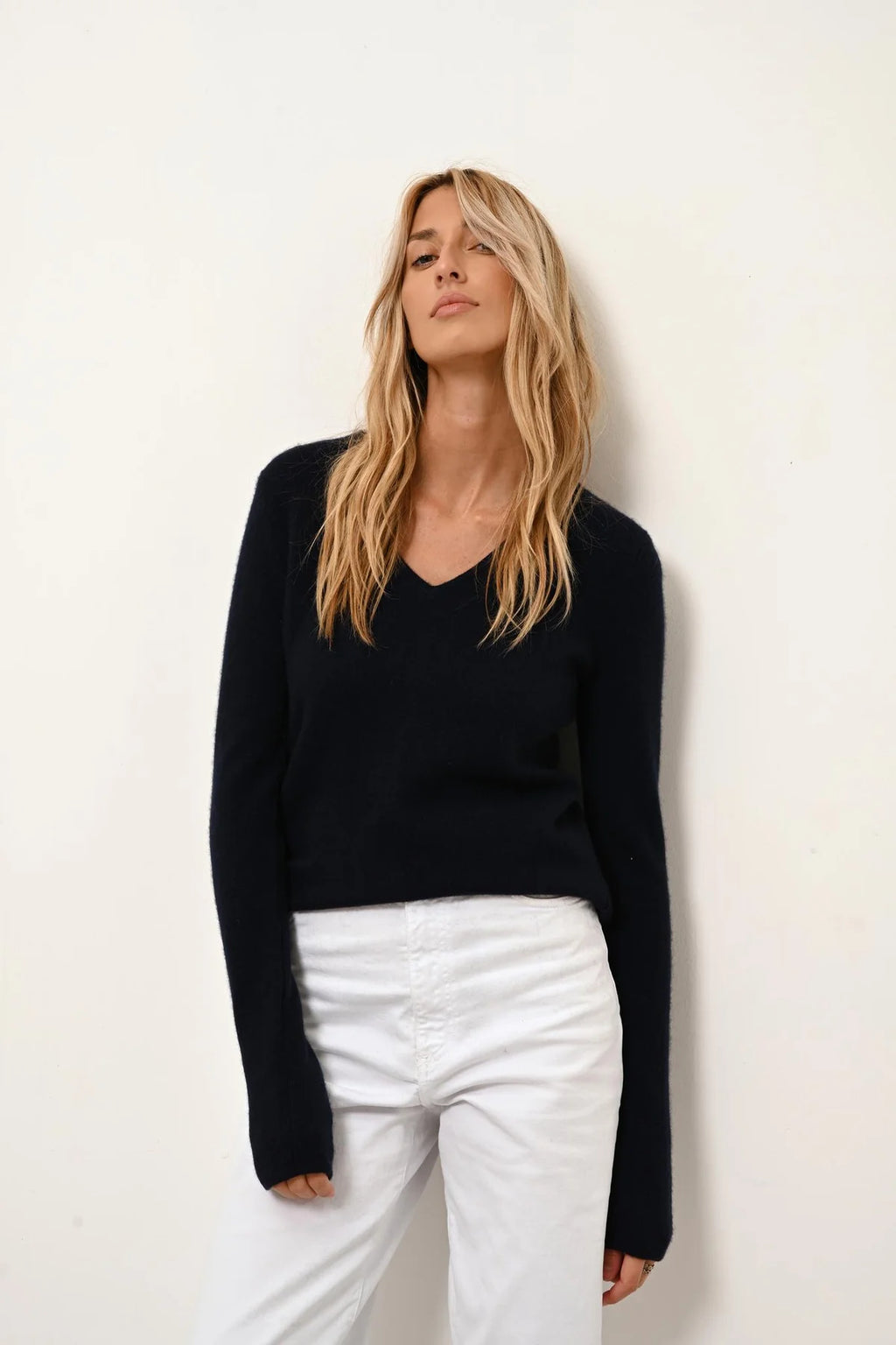 Jersey Cuello V 4 Hilos - Abby - Navy
