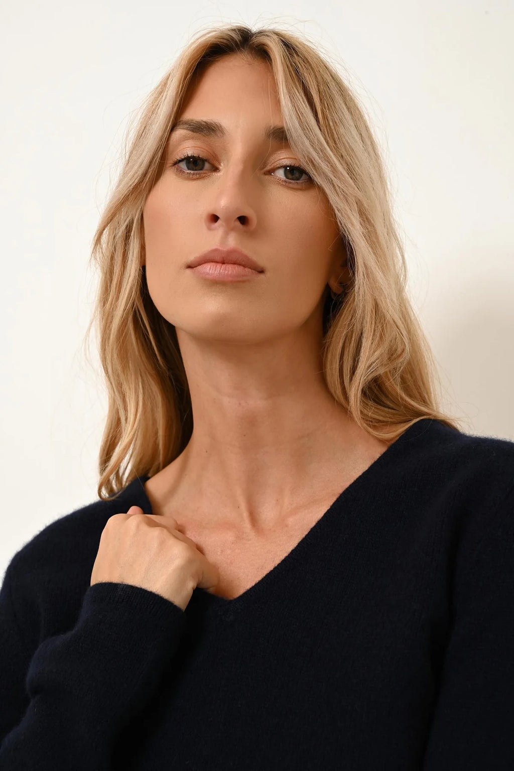 Jersey Cuello V 4 Hilos - Abby - Navy